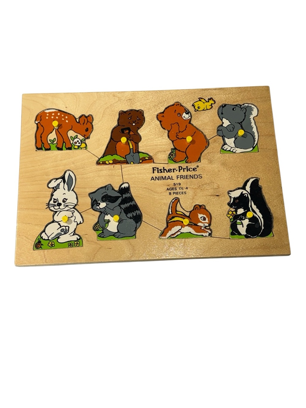 Lot of 3 VTG Puzzles - 2 Fisher-Price Wooden Animal & 1 Playskool Sesame Street - Picture 8 of 11